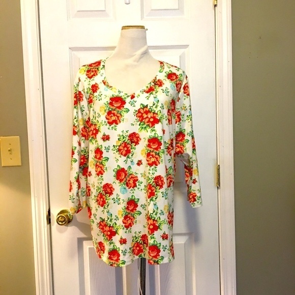 Pioneer Woman pull on top. Plus sz XL. Casual, comfy, Cottagecore. - Picture 1 of 6